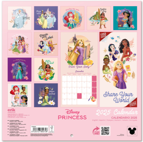 DISNEY - Princesses - Calendrier Mural 2025