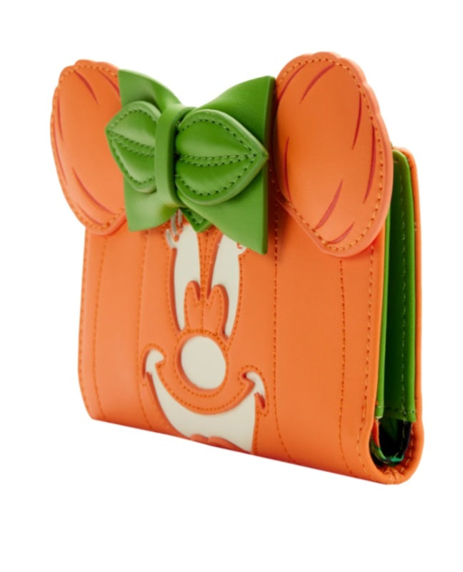 DISNEY - Citrouille Minnie Visage Rayonnant - Portefeuille LoungeFly