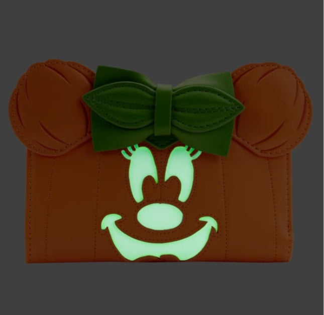 DISNEY - Citrouille Minnie Visage Rayonnant - Portefeuille LoungeFly