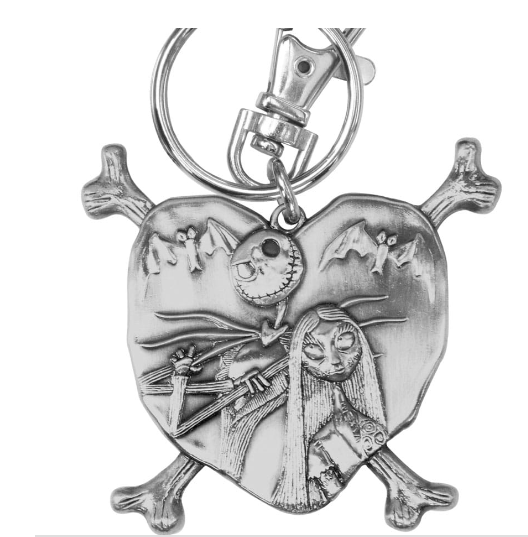NBX - Jack et Sally dans un Coeur - Porte-clés en étain