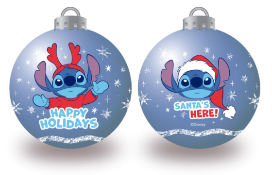 STITCH - Bleu - Pack 6 Boules de Noël - 8 cm