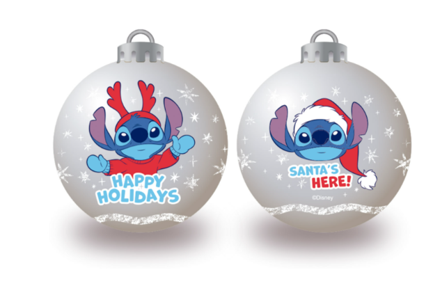 STITCH - Argent - Pack 6 Boules de Noël - 8 cm