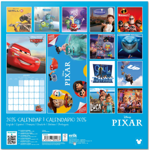 PIXAR - Films - Calendrier Mural 2025
